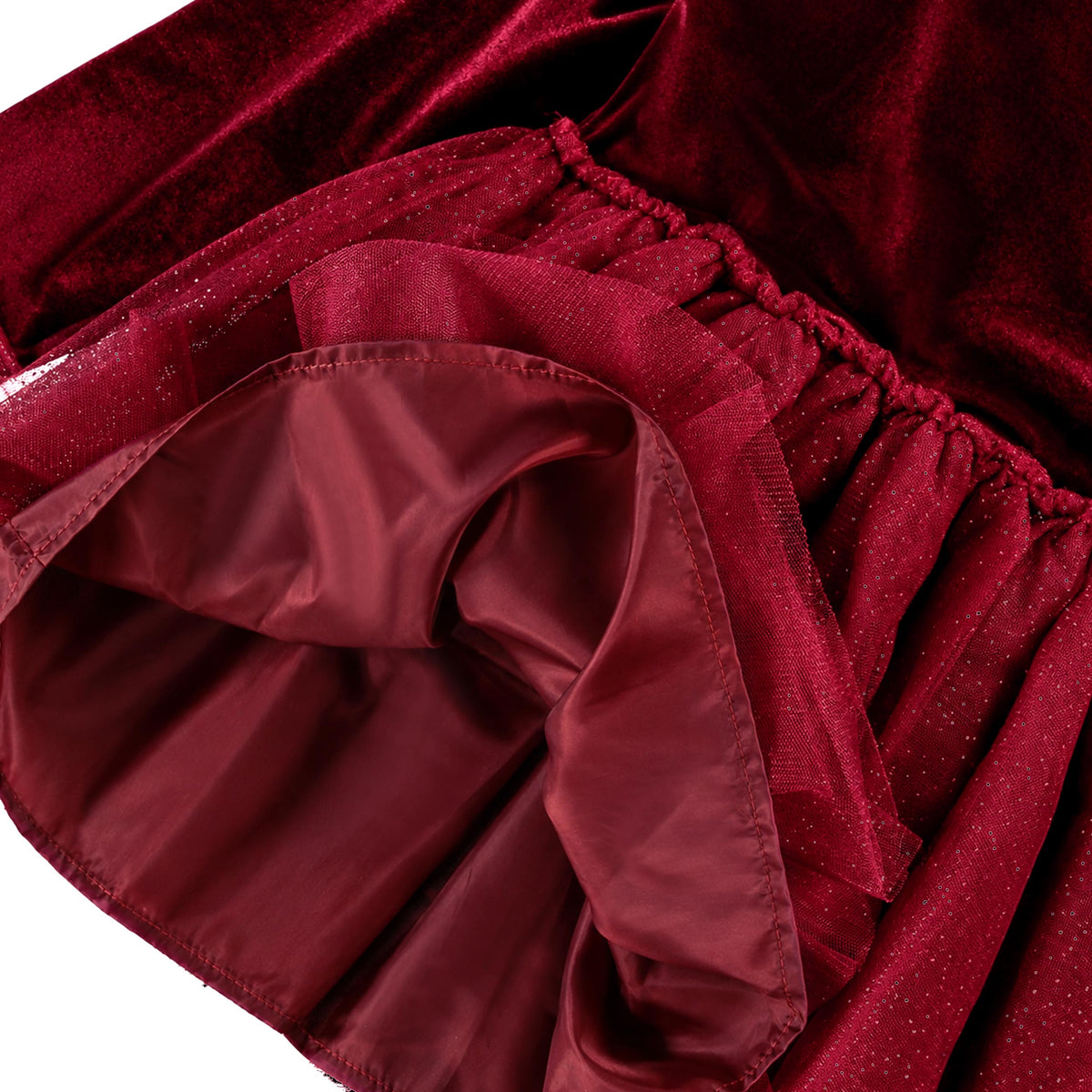 Robe rouge en velours et tulle des Fêtes, enfant