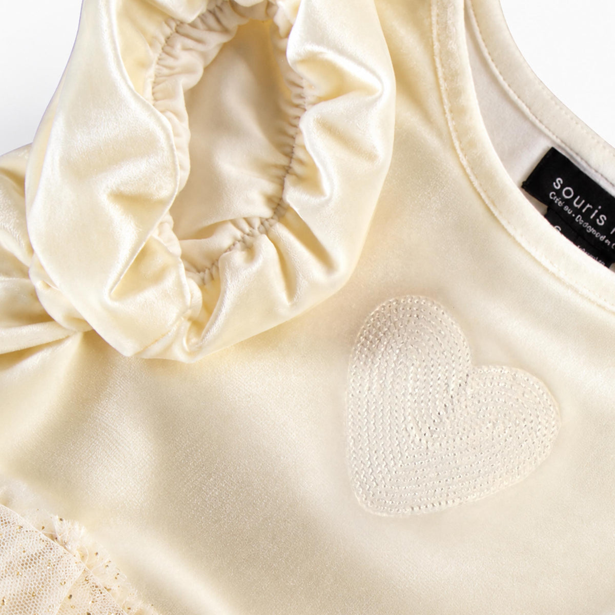 Robe crème en velours et tulle des Fêtes, enfant
