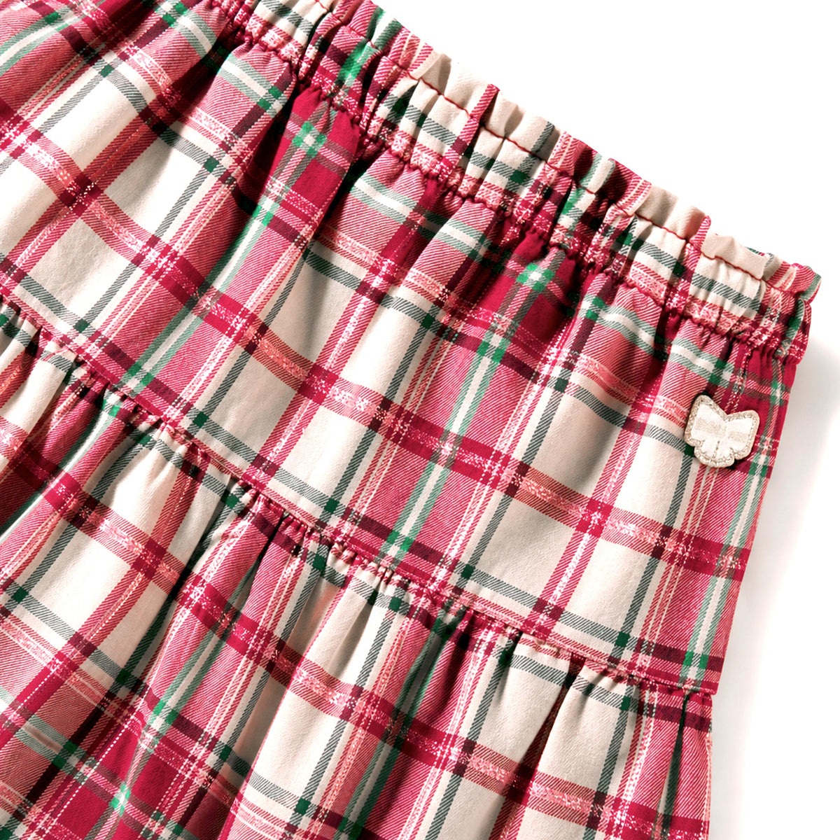 Jupe rouge et crème à carreaux en flanelle, enfant