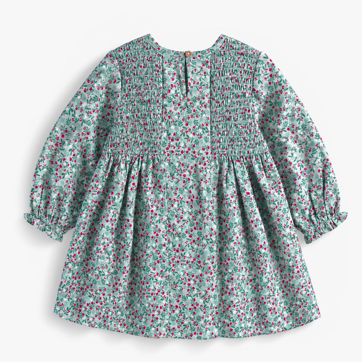 Turquoise viscose dress with floral print, baby