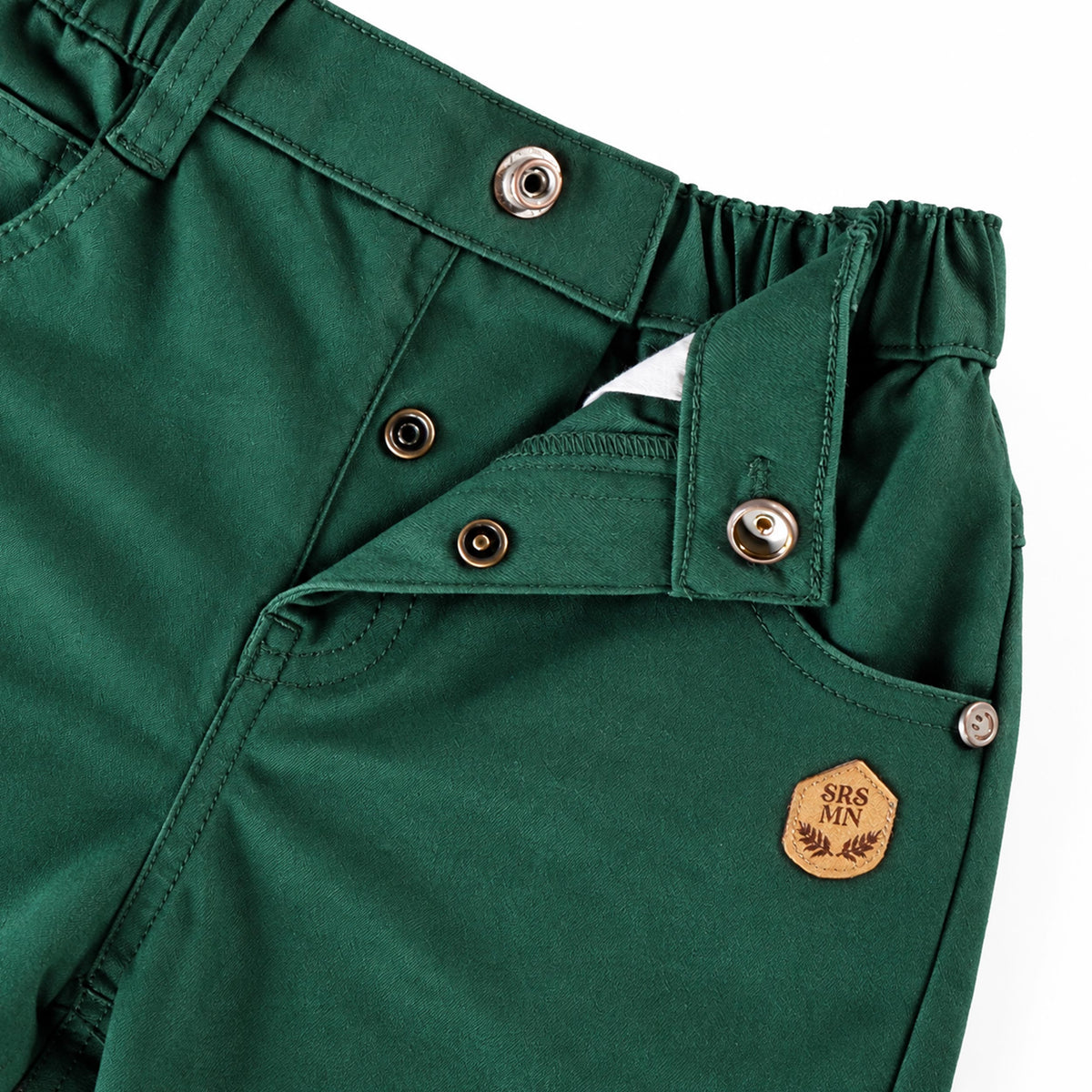 Green brushed twill pants, baby