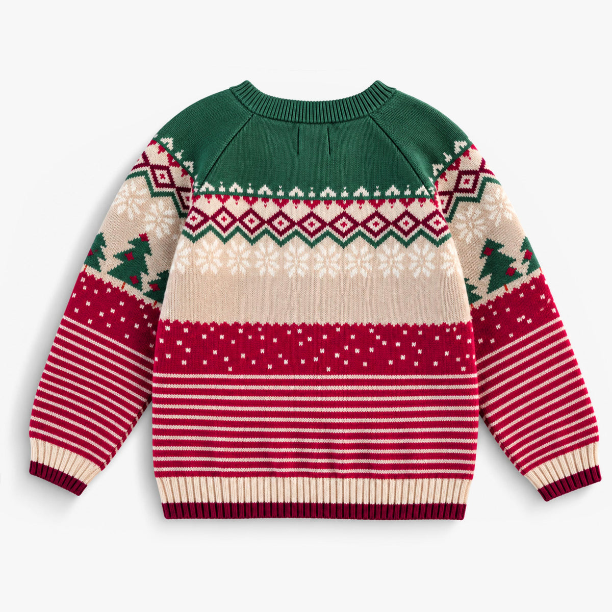 Chandail crème, rouge et vert en tricot des Fêtes, enfant