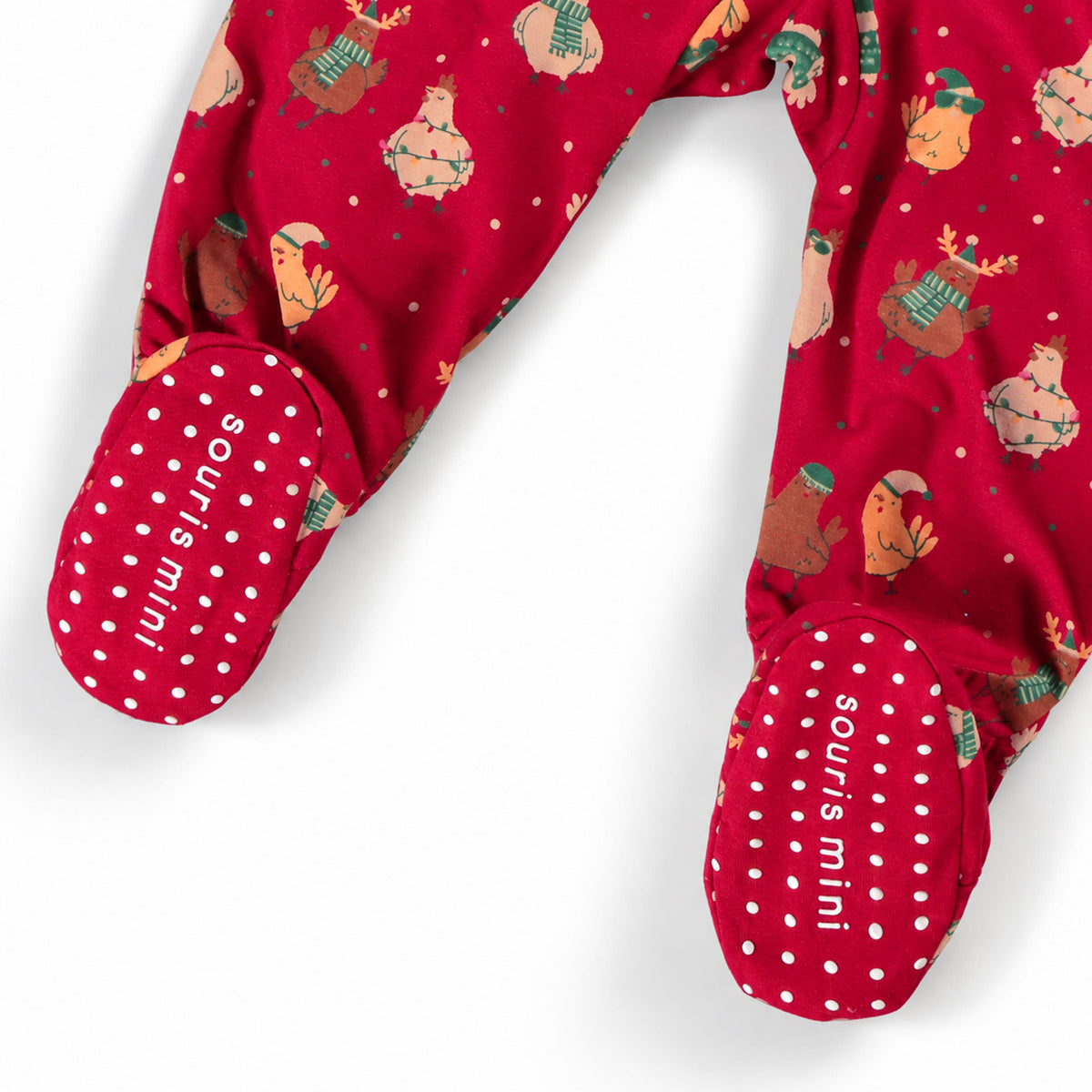 Pyjama une pièce rouge à motifs des Fêtes, bébé