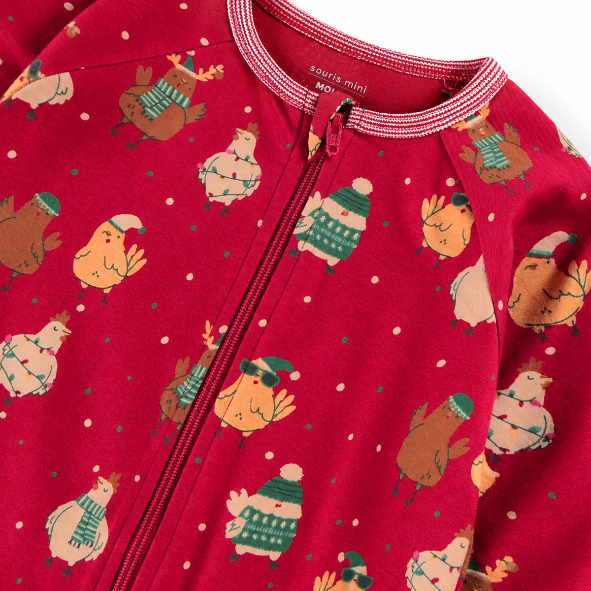 Pyjama une pièce rouge à motifs des Fêtes, bébé