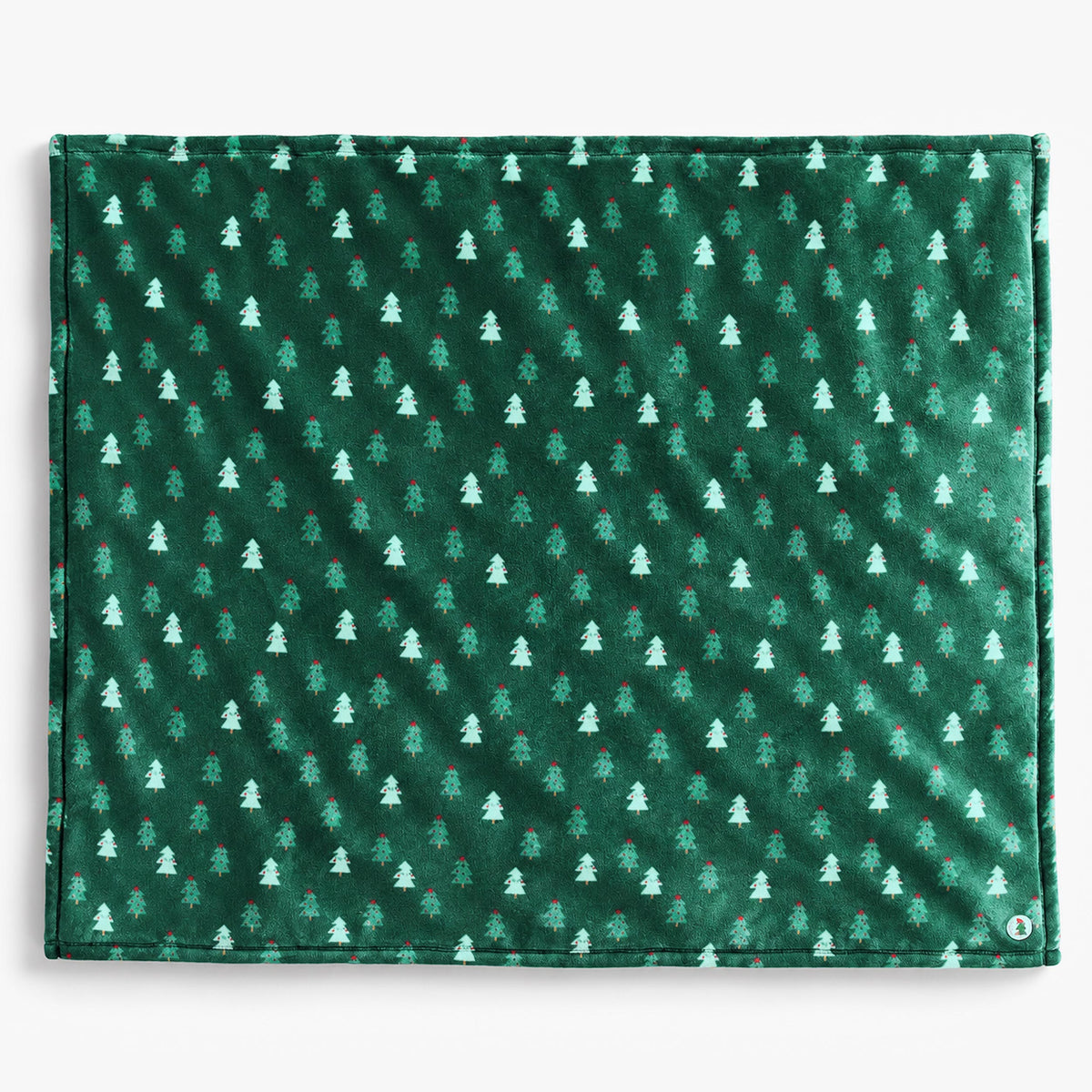 Couverture vert forêt en peluche à motifs de sapins, enfant