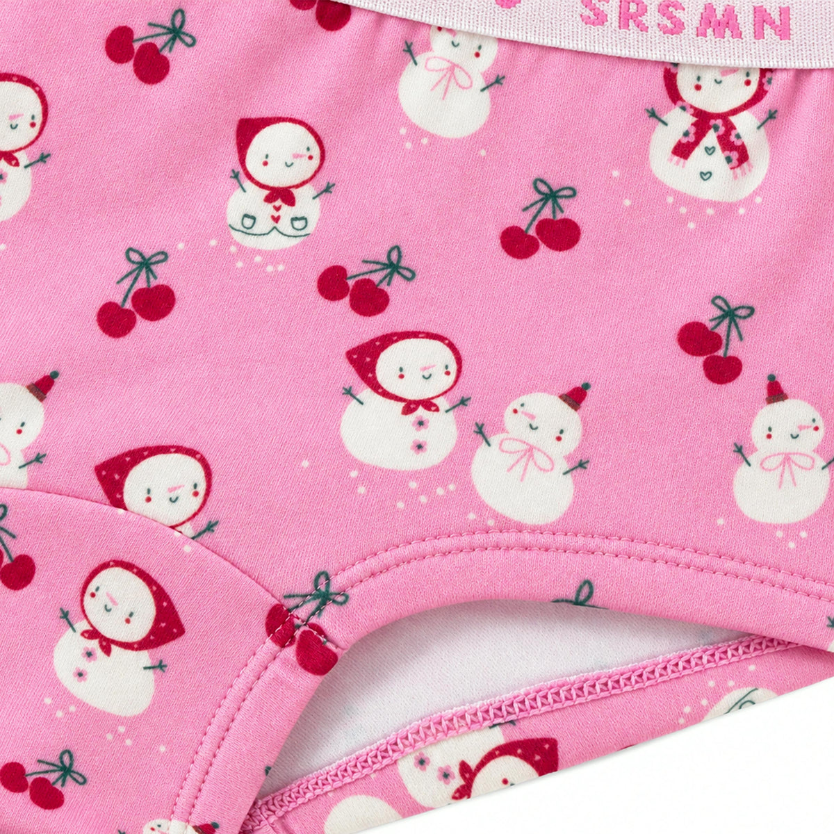 Culotte garçonne rose à bonhommes de neige, enfant