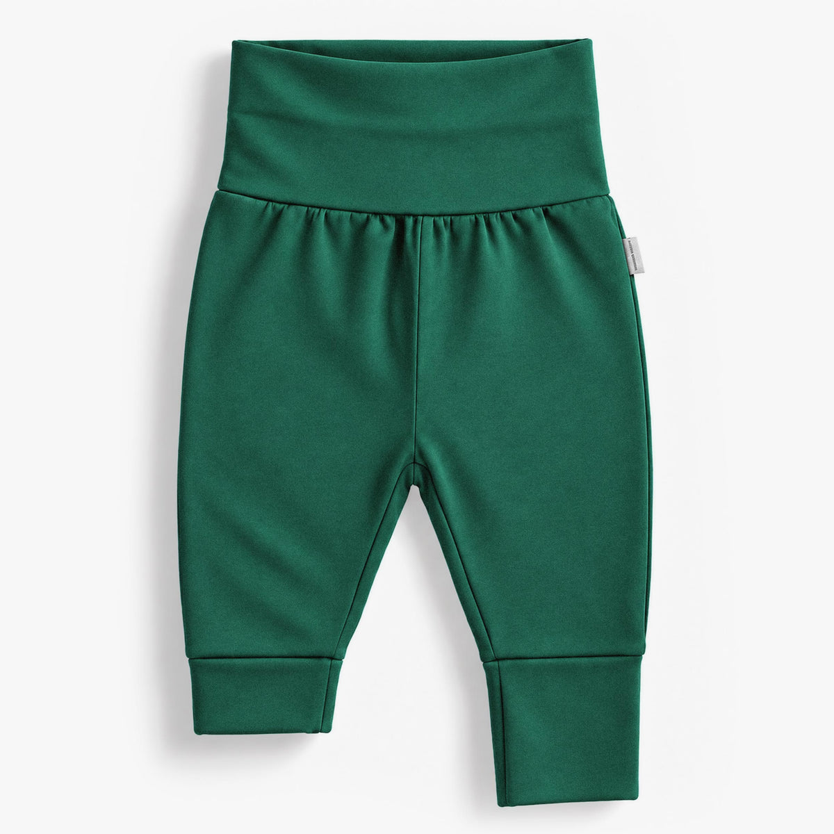Green grow-with-me pants, baby