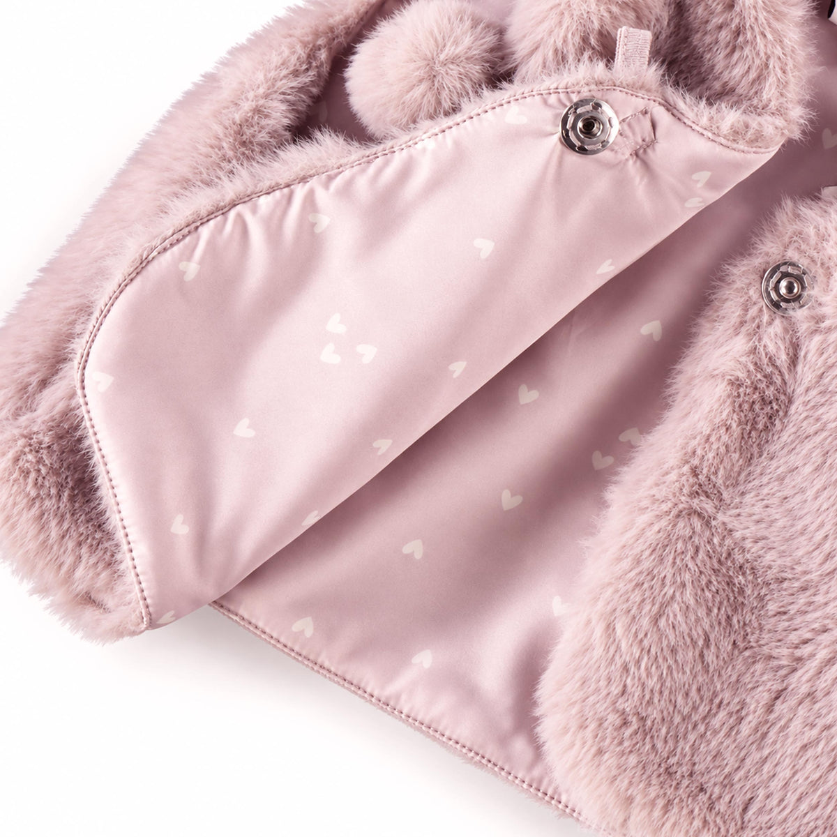 Veste sans manches rose en fausse fourrure, bébé