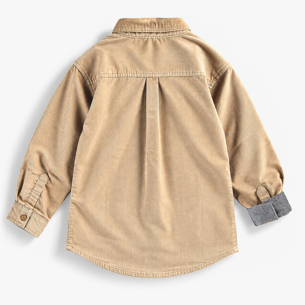 Chemise beige en velours côtelé, enfant