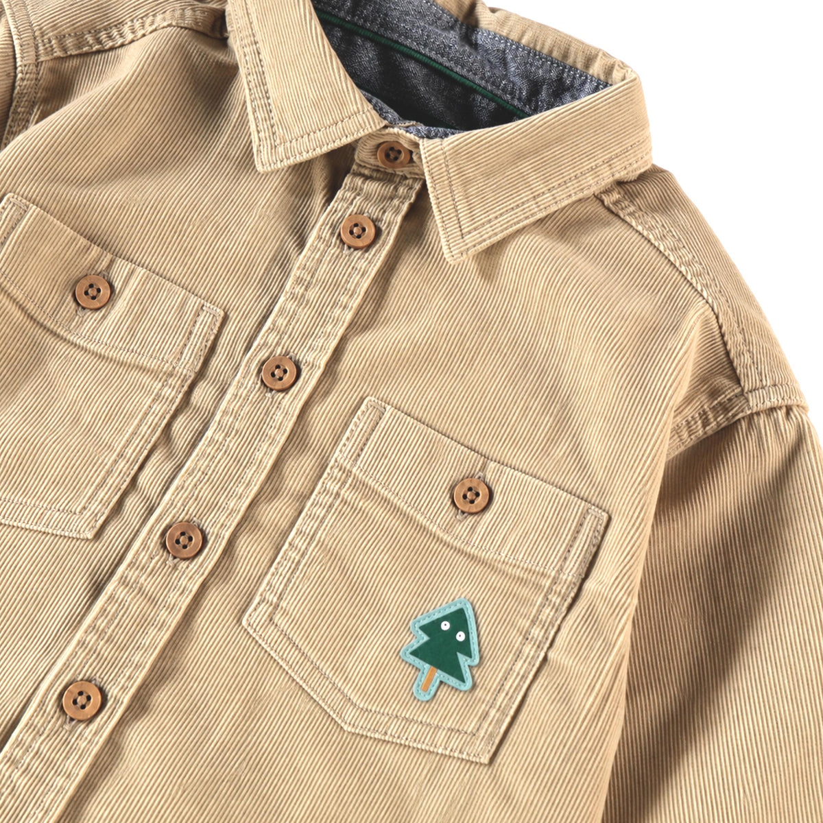 Chemise beige en velours côtelé, enfant