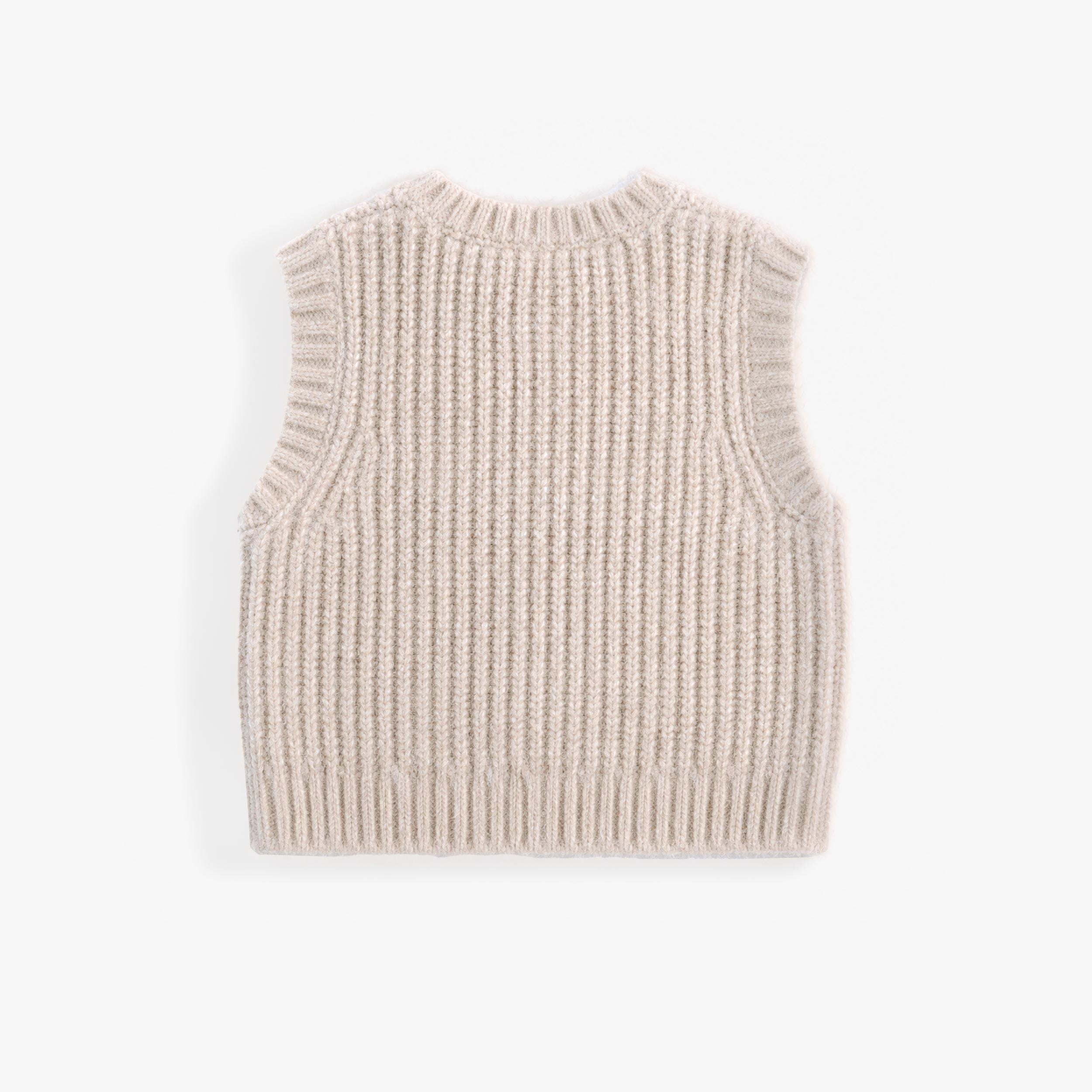 Beige knit vest, baby