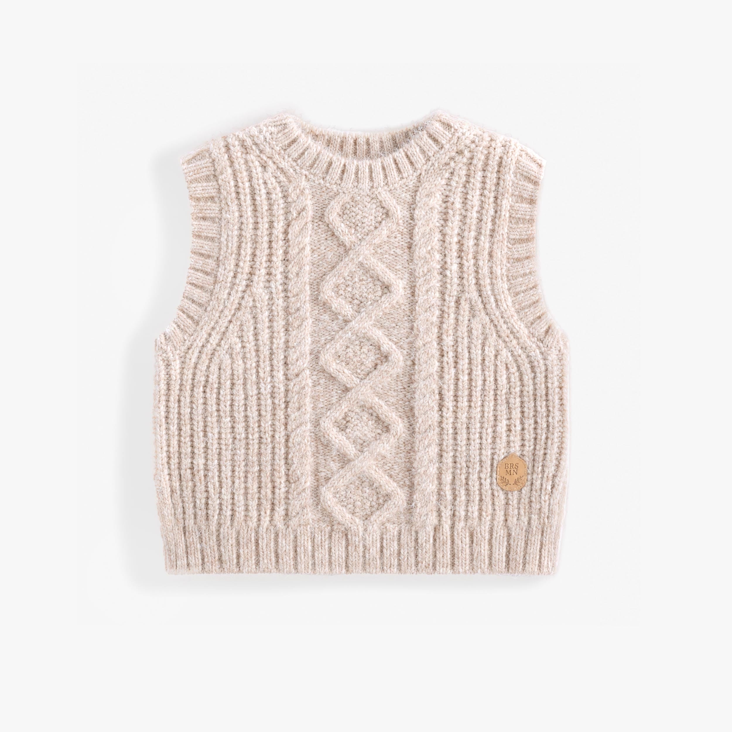 Beige knit vest, baby