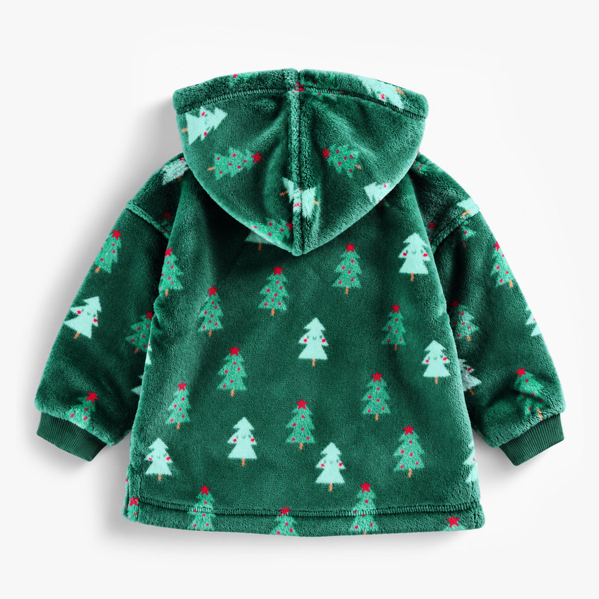 Chandail vert forêt en peluche à motifs de sapins, bébé