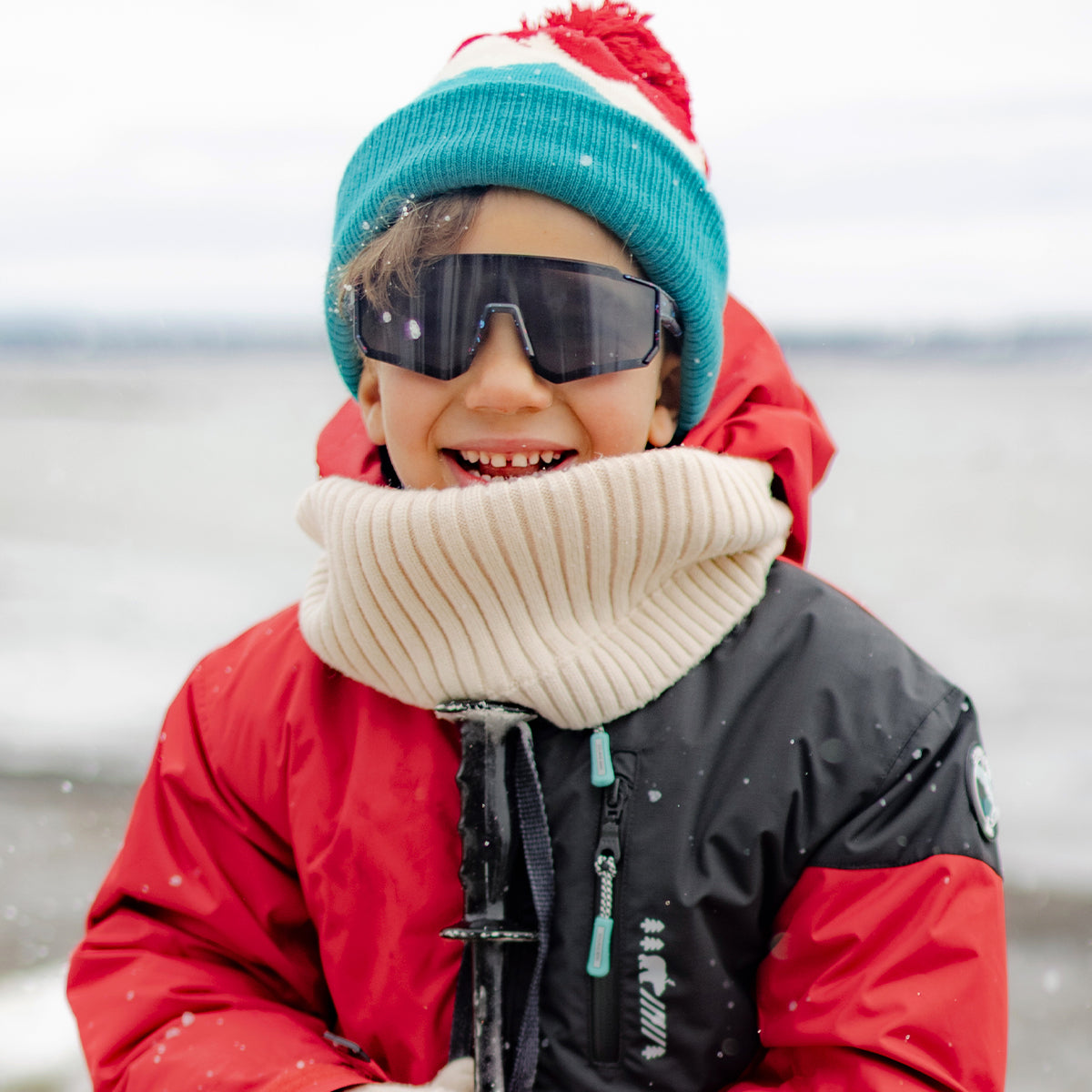 Red and Black PERFO+ Two-Piece Snowsuit, child