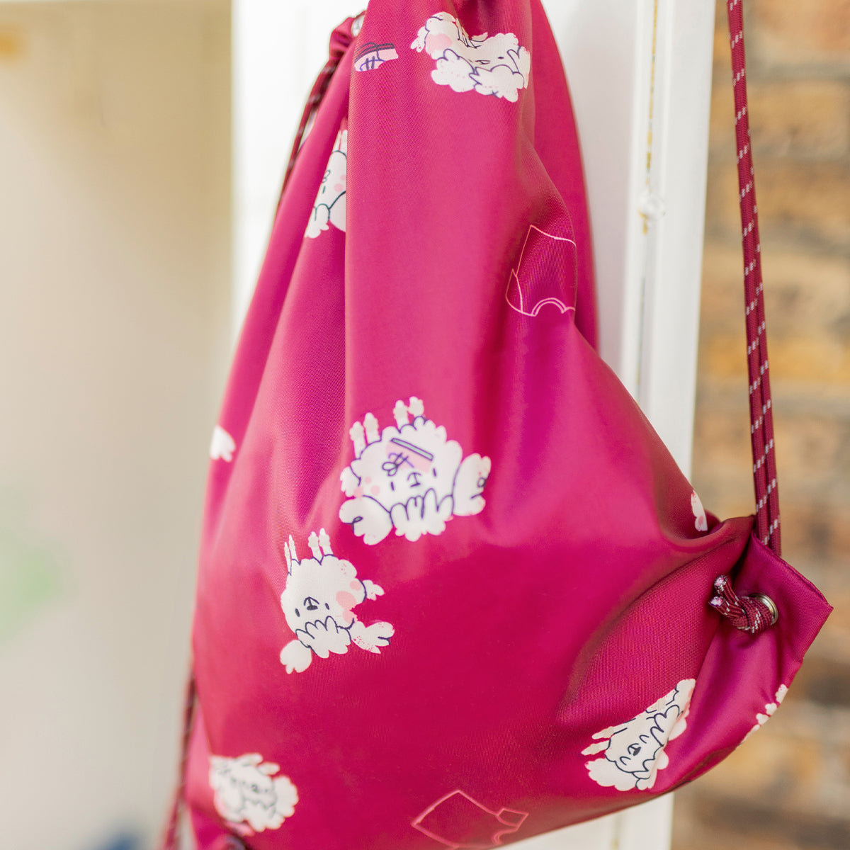 Sac tout usage rose foncé à motifs de chiens, enfant