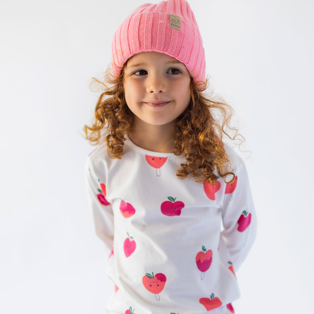 Cream t-Shirt with apple print, child