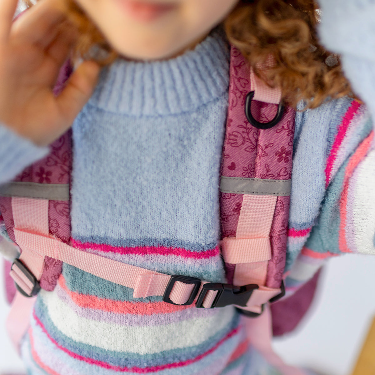 Sac d’école rose à imprimé floral