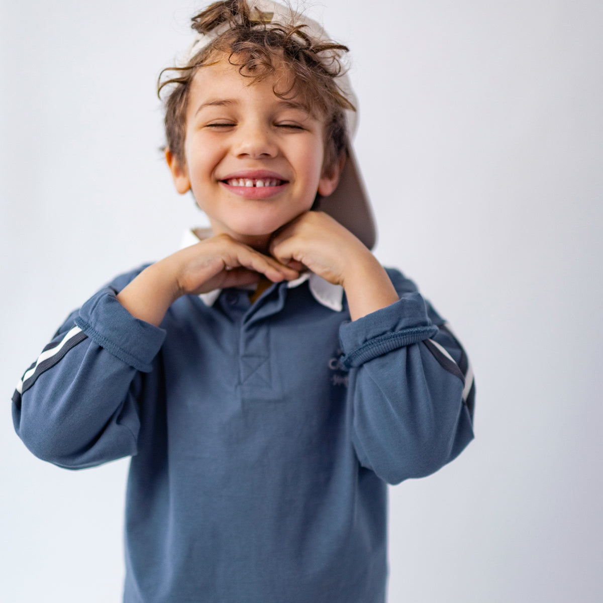 Navy blue polo shirt, child