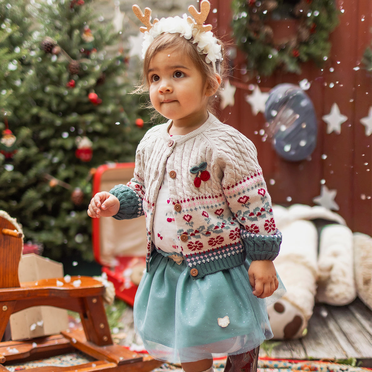 Turquoise holiday tulle skirt, baby