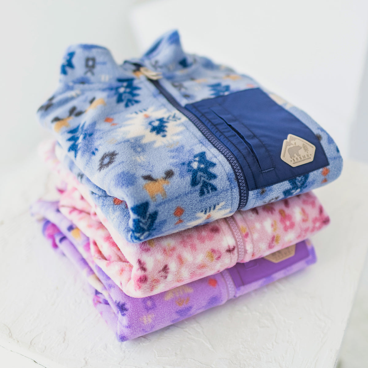 Blue patterned fleece jacket, baby