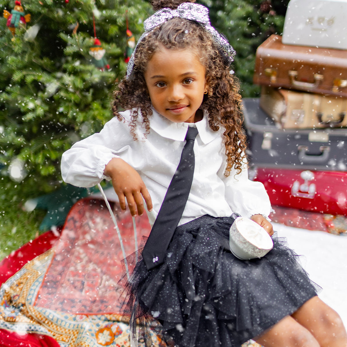 Chemise en popeline plumeti blanche, enfant