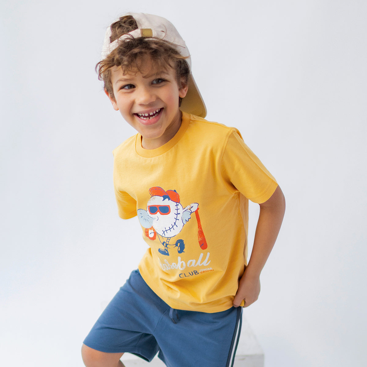 Yellow illustrated T-shirt, child