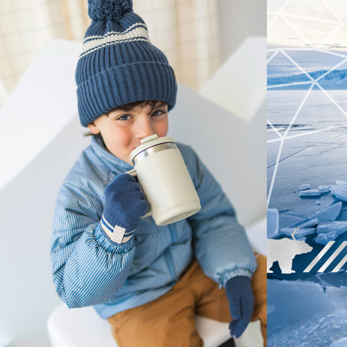 Denim Blue and Ochre 3-in-1 Snowsuit, child