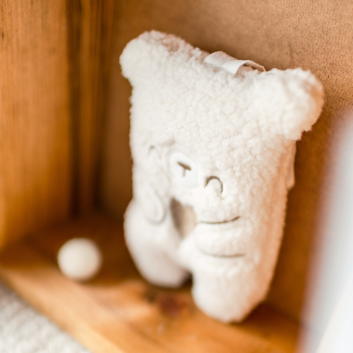 Sherpa bear pacifier clip, newborn