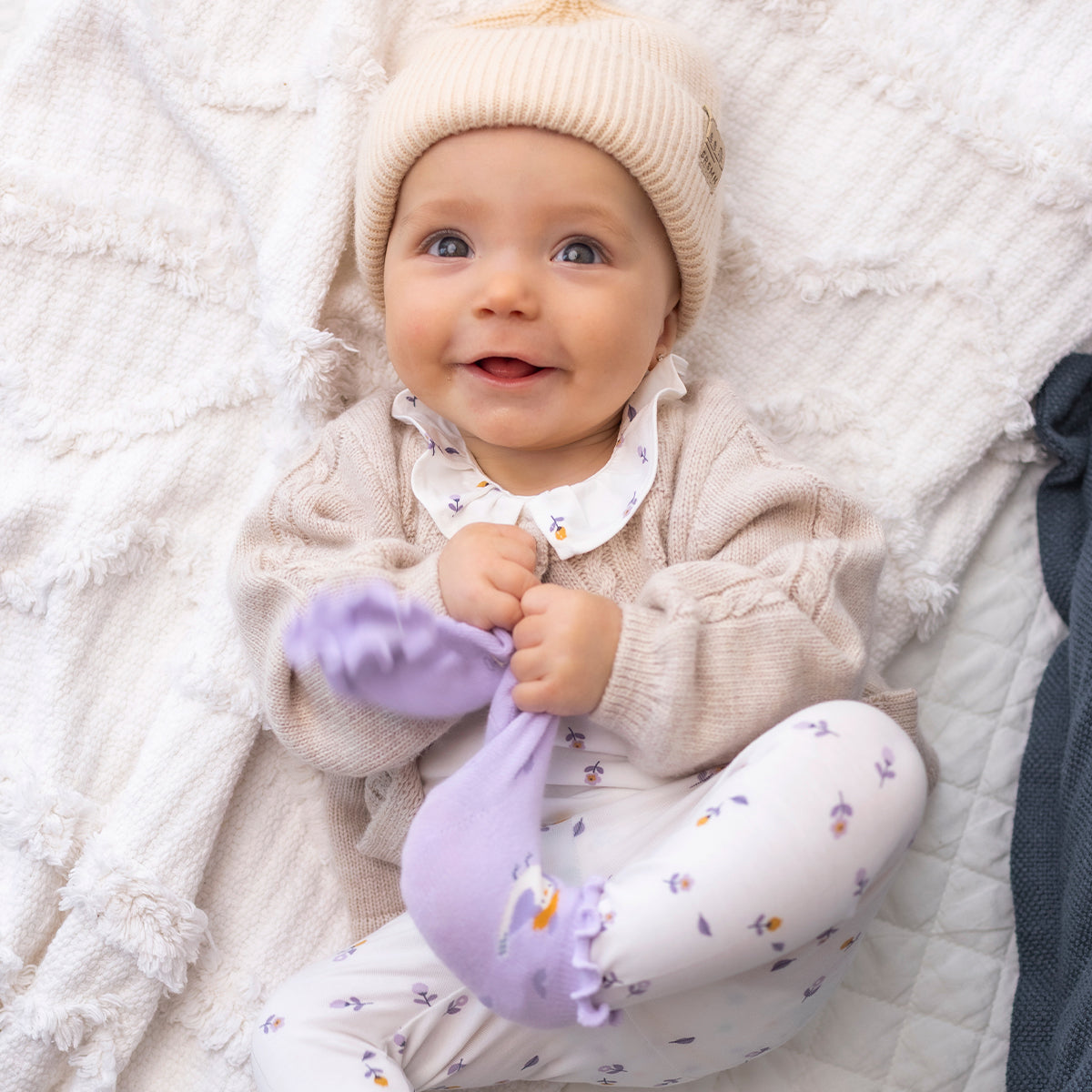 Cream knit cardigan, newborn