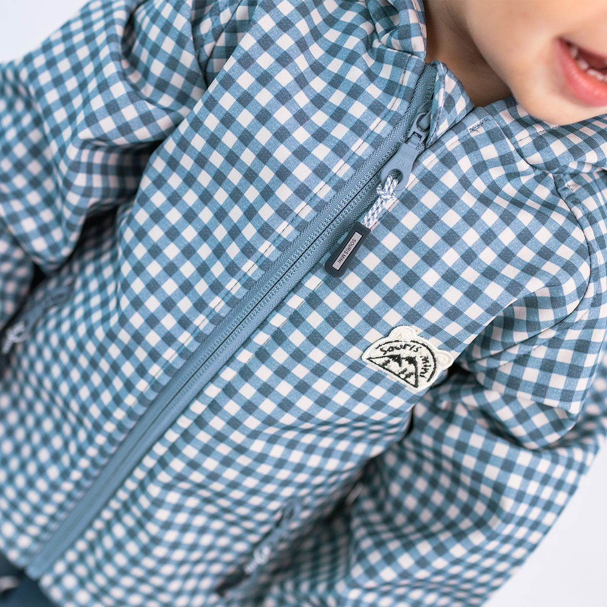 Blue checkered softshell jacket, baby