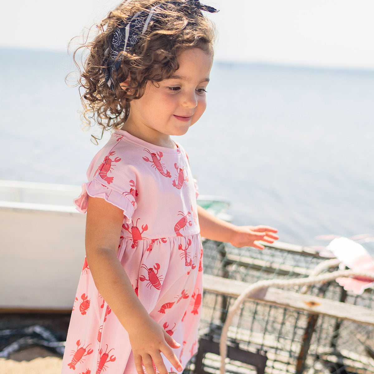 Robe rose à motifs de homards, bébé