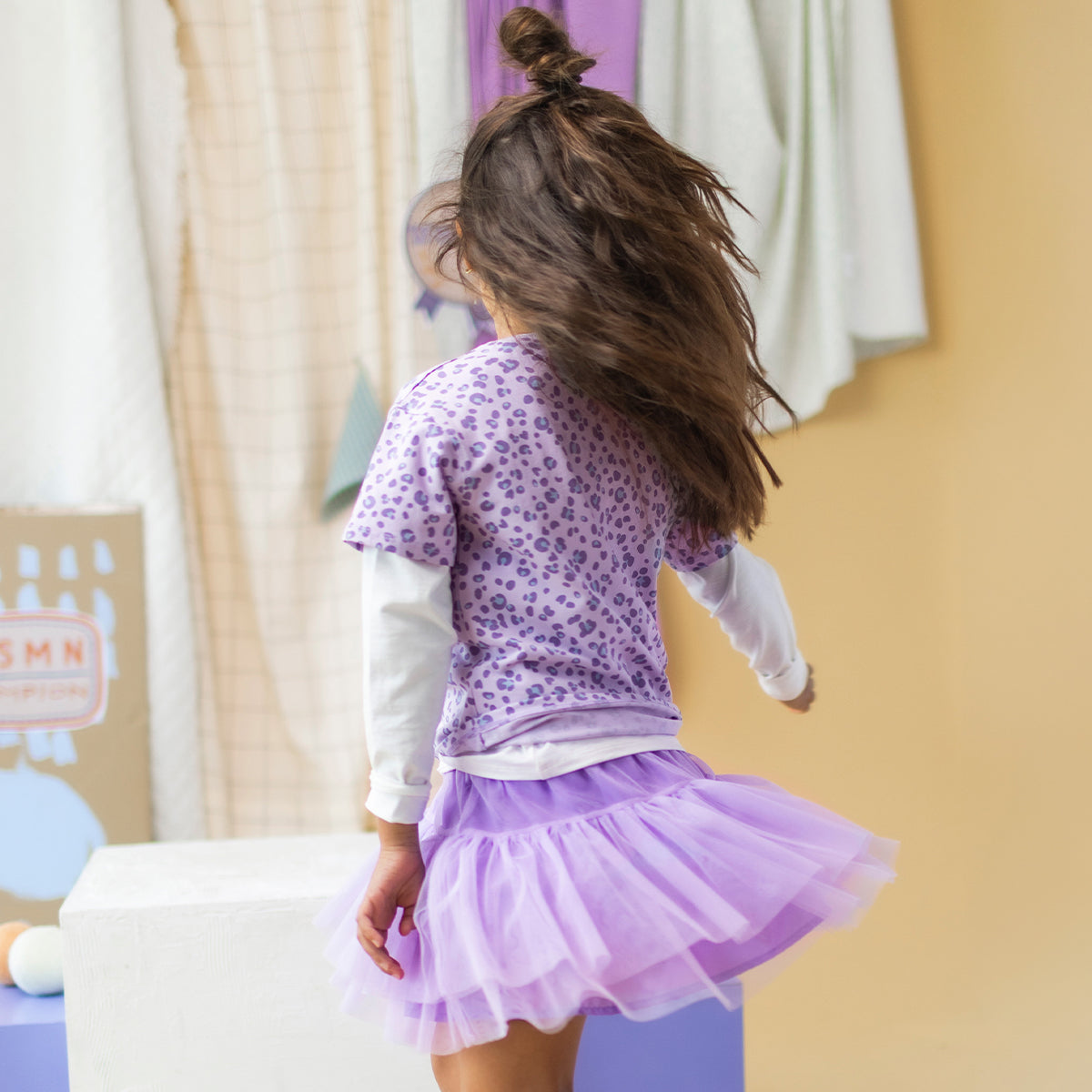 Lilac mesh skirt, child