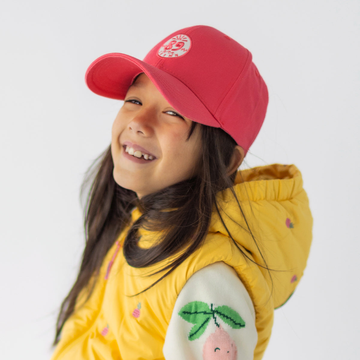 Casquette rose à visière arrondie, enfant