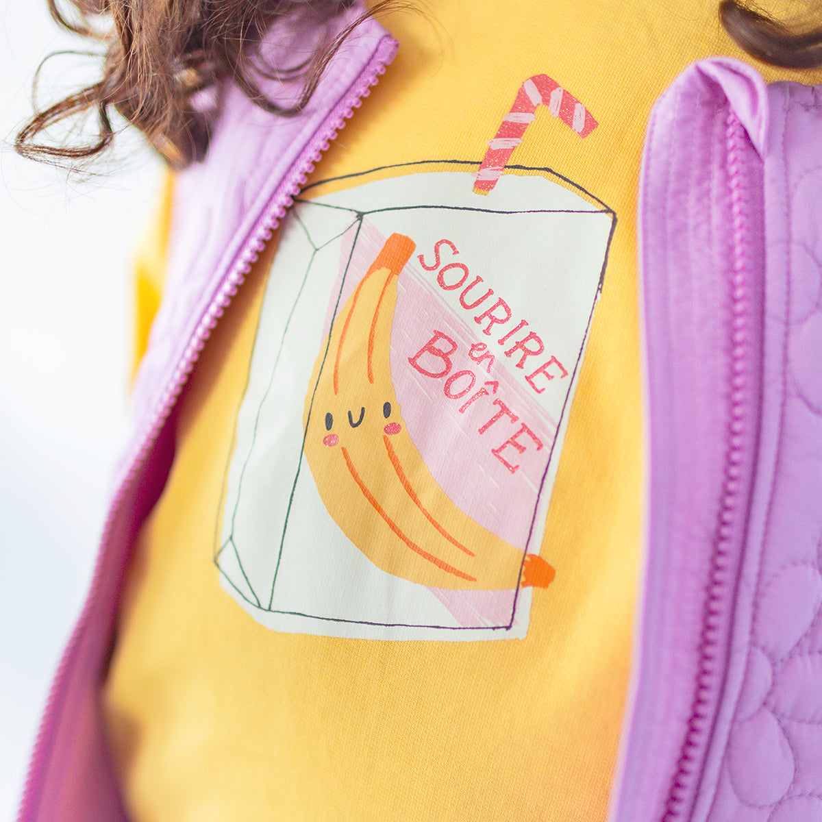 Chandail jaune avec illustration, enfant