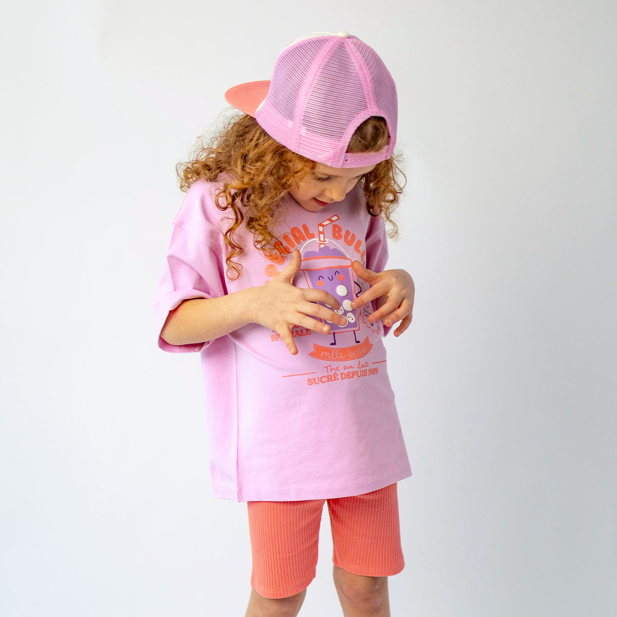 Lilac T-shirt with illustration, child