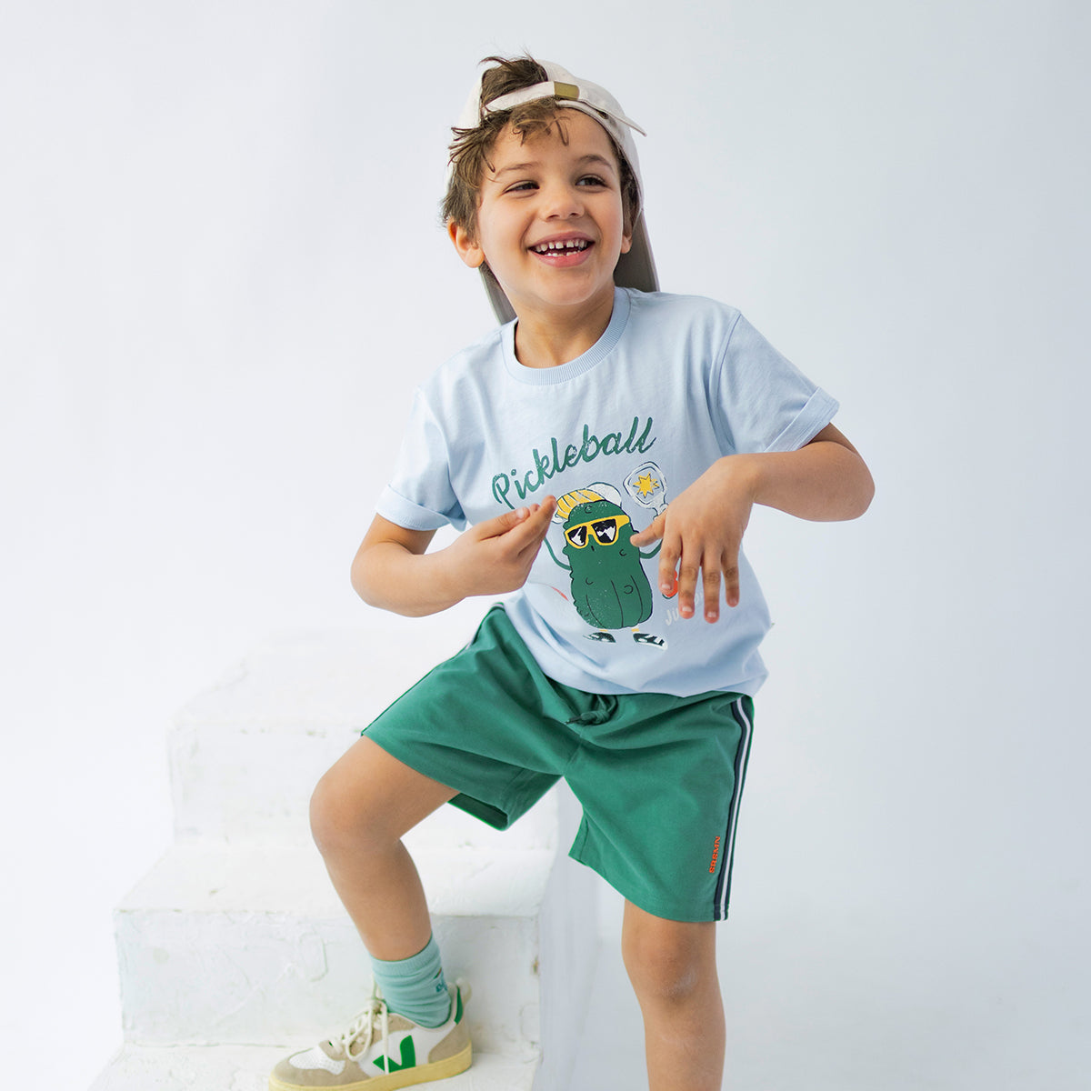 Short vert en jersey, enfant