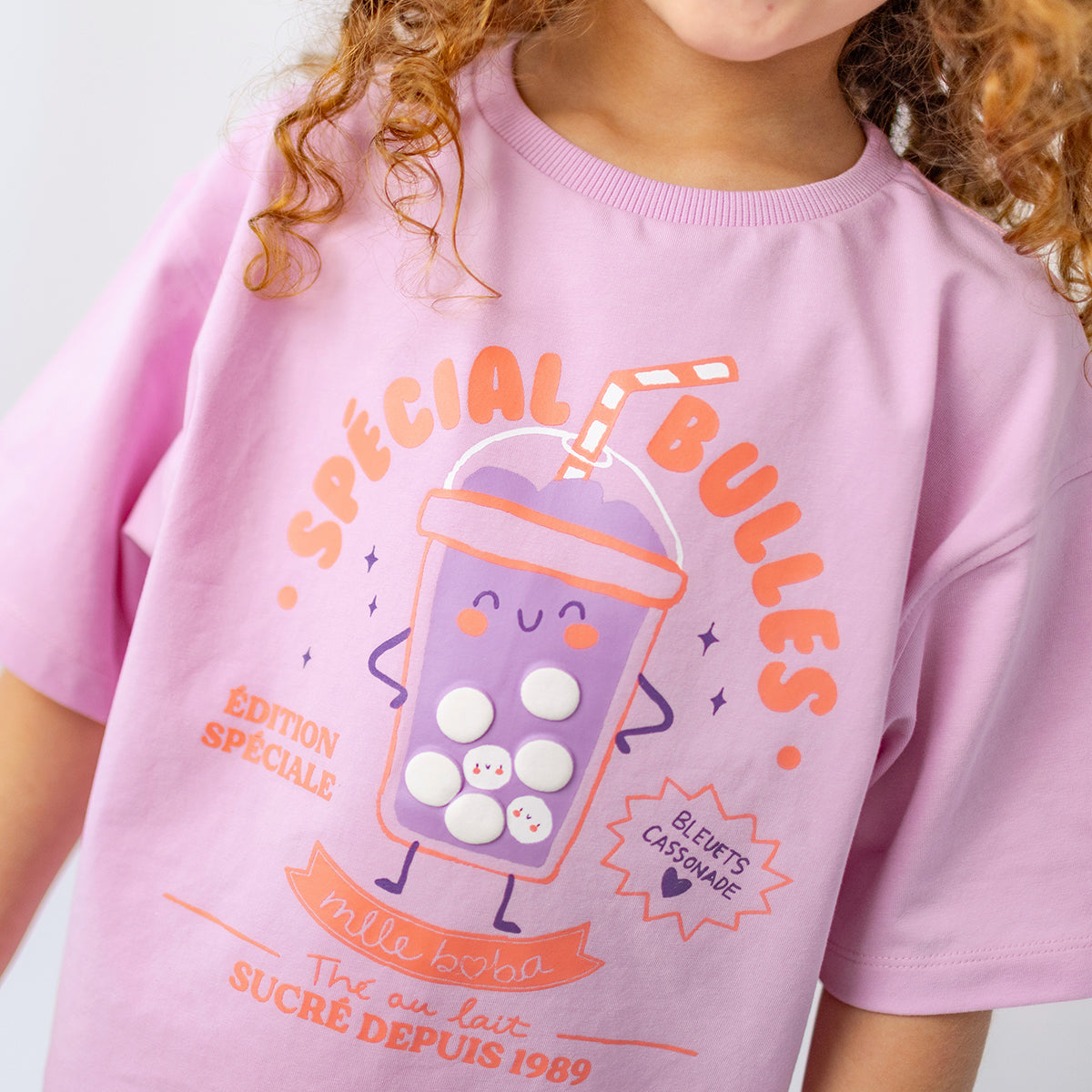 Lilac T-shirt with illustration, child