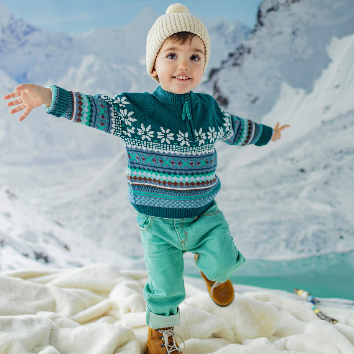 Jean turquoise coupe régulière, bébé