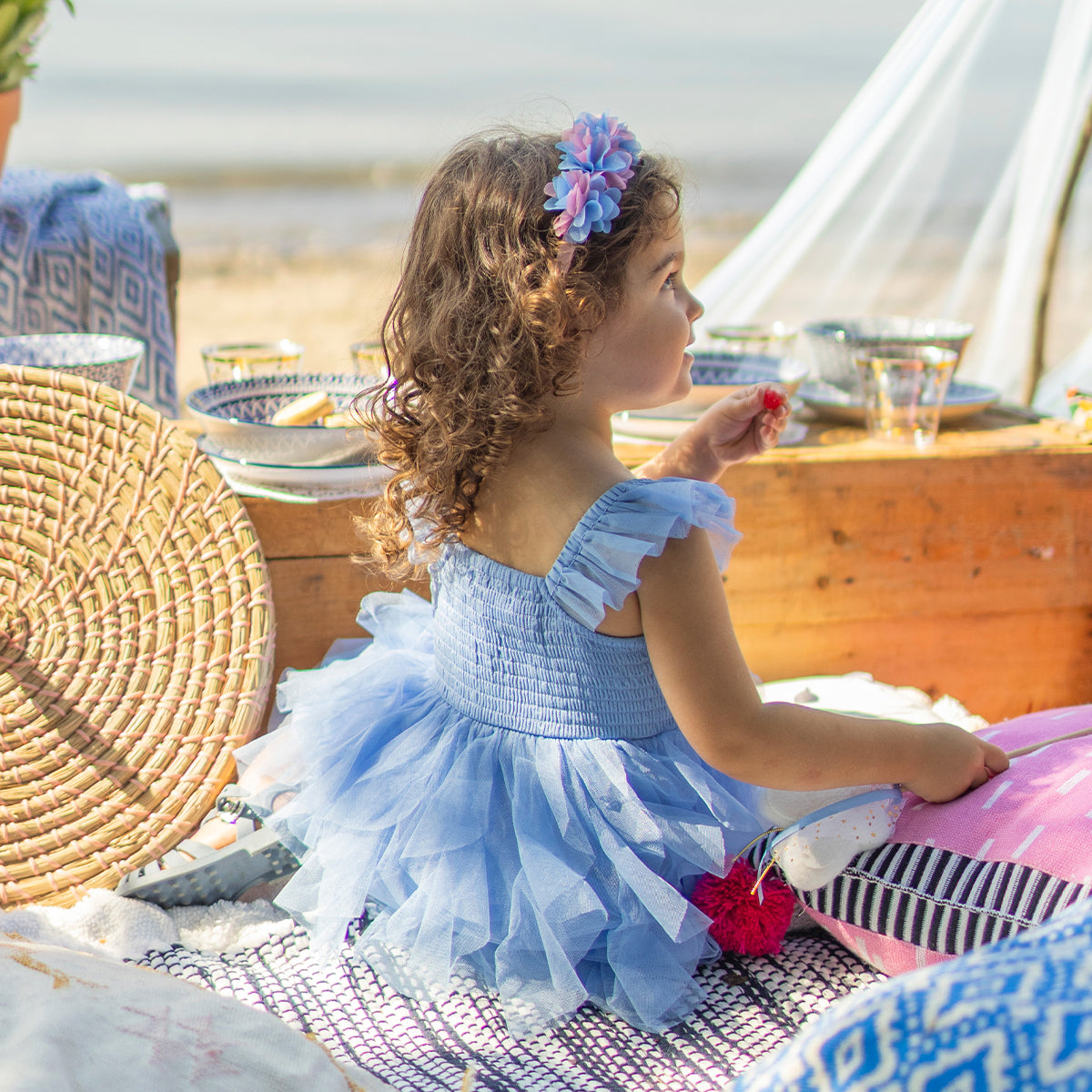 Soft blue tulle dress, baby