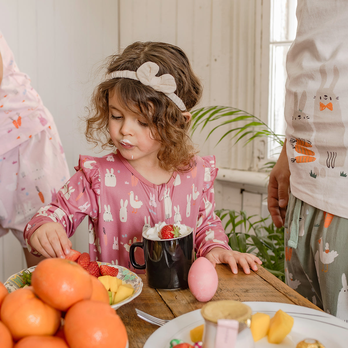 Pyjama une pièce rose à motifs de Pâques, bébé