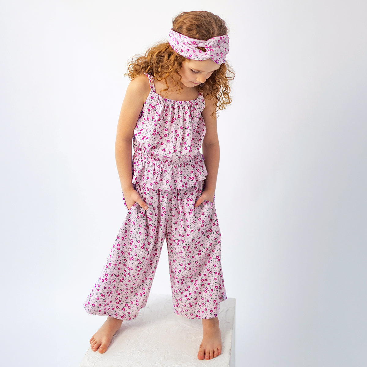Camisole lilas à motif floral, enfant