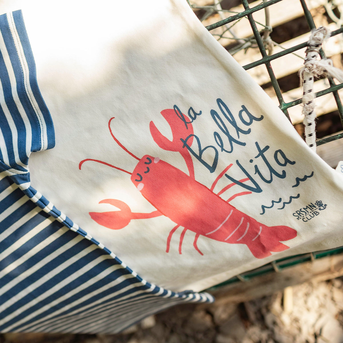 T-shirt crème avec illustration de homard, enfant