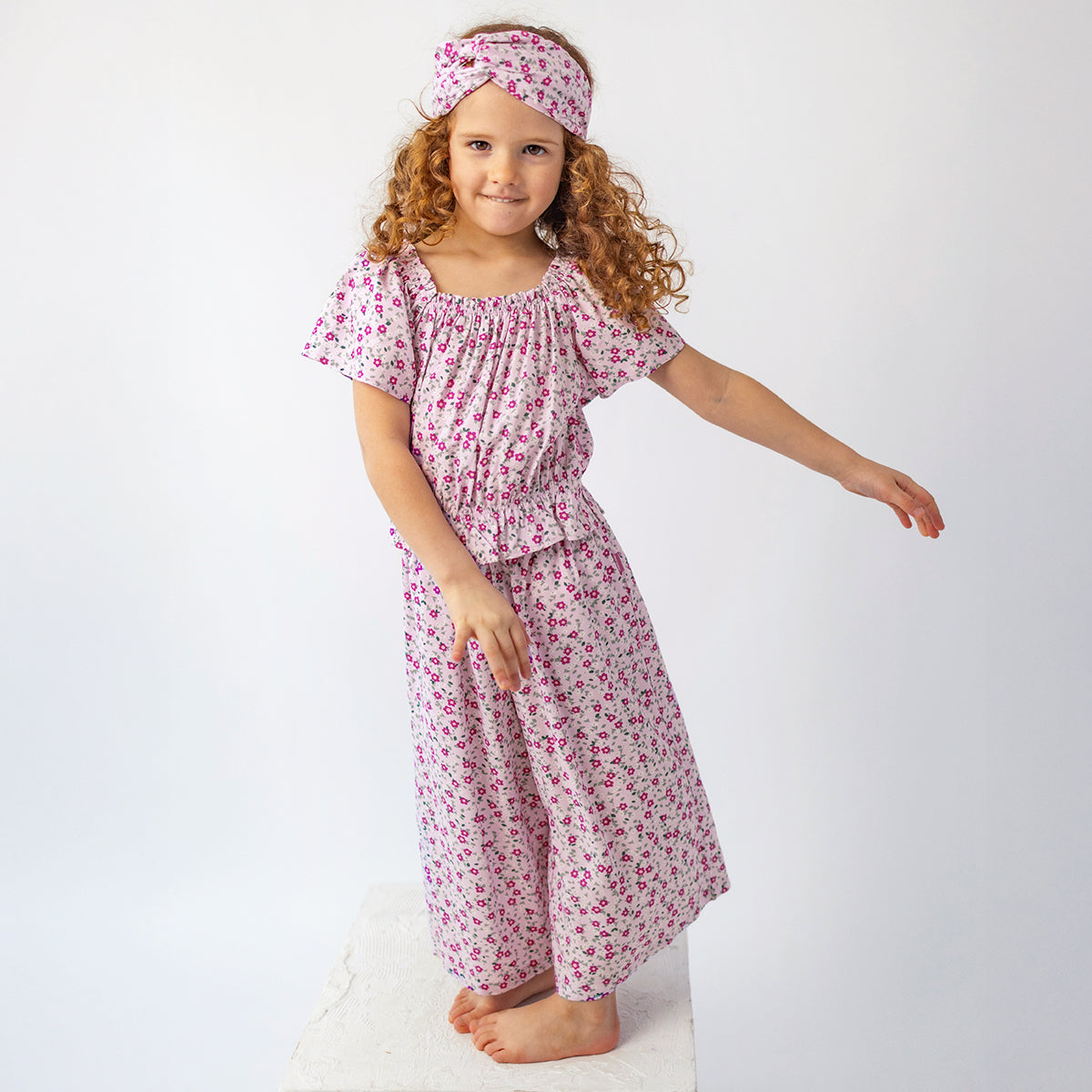 Bandeau lilas à motif floral, enfant