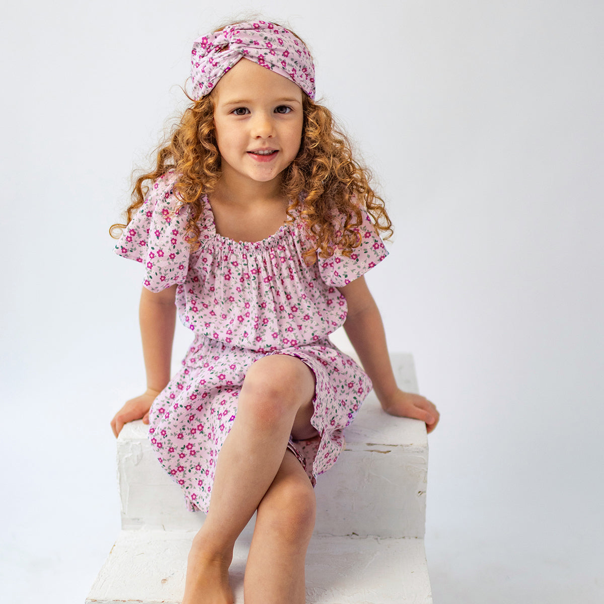 Jupe-short lilas à motif floral, enfant