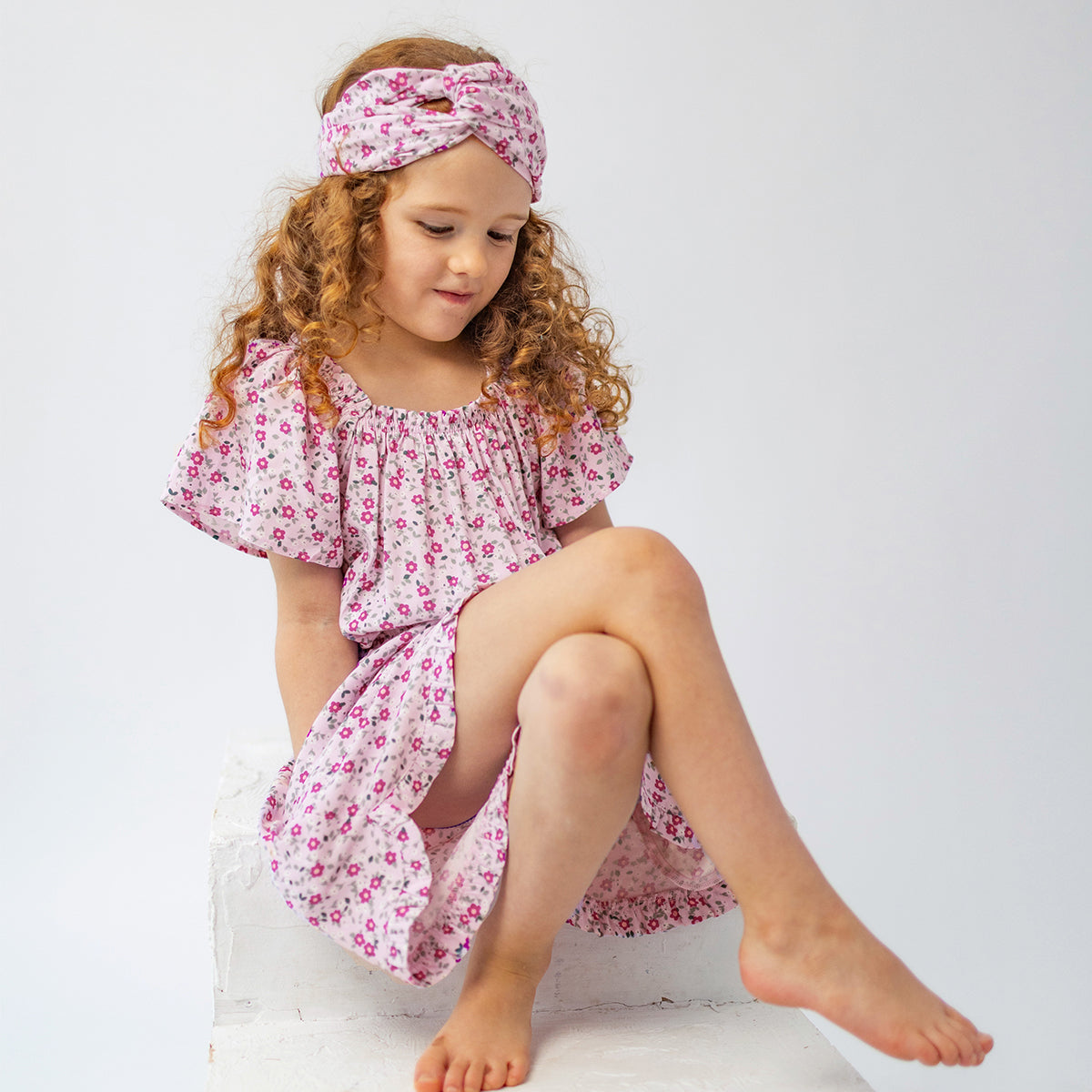 Blouse lilas à motif floral, enfant