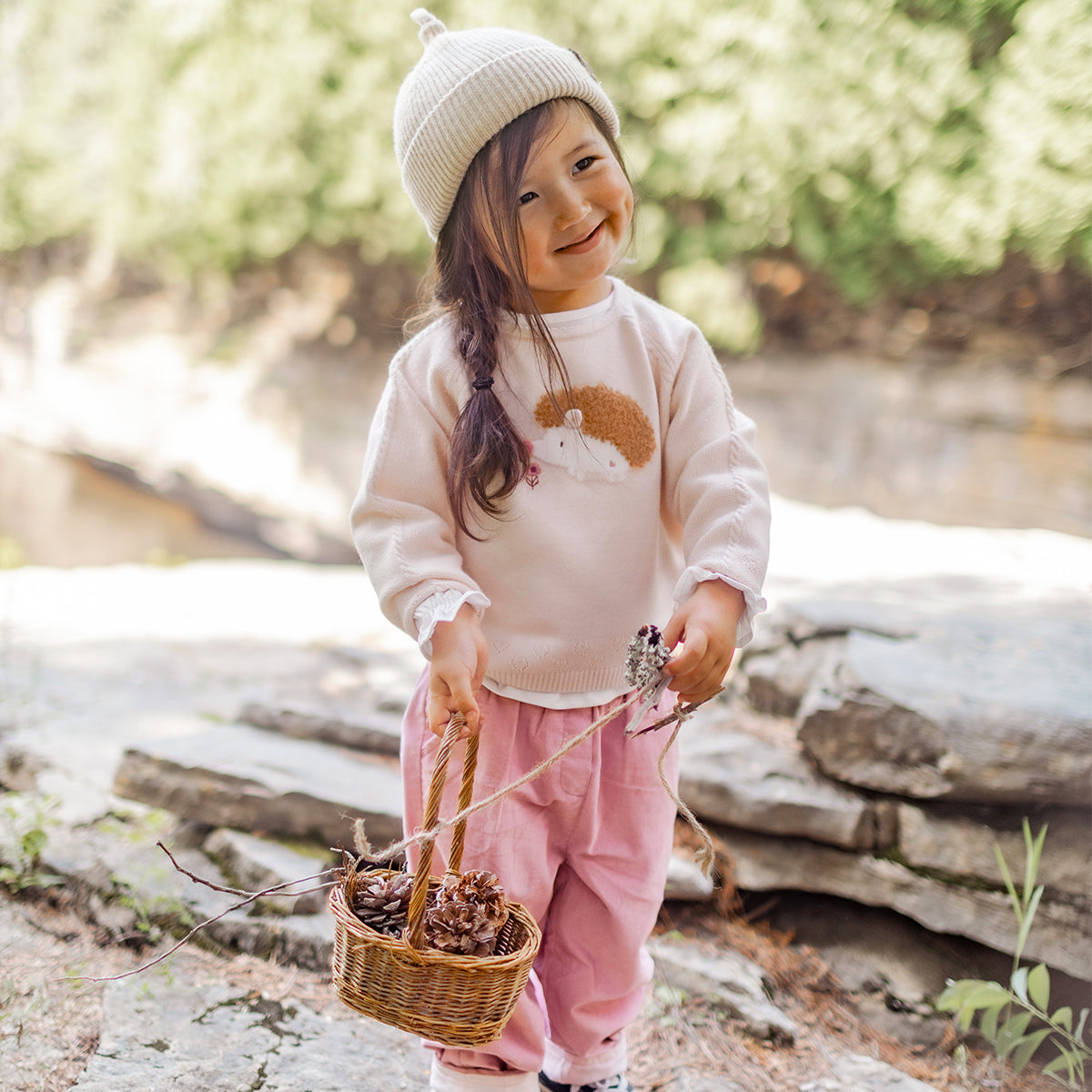 Cream hedgehog knit sweater, baby
