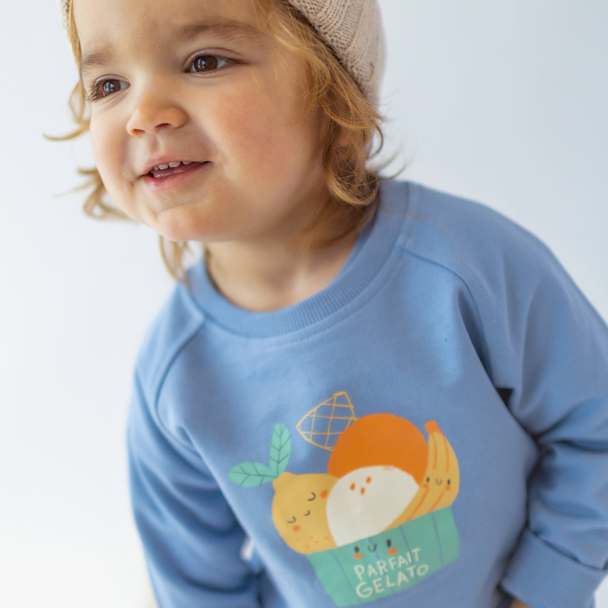 Chandail bleu avec illustration, bébé