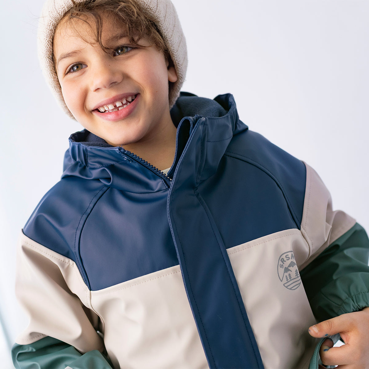 Manteau de pluie à blocs de couleurs, enfant