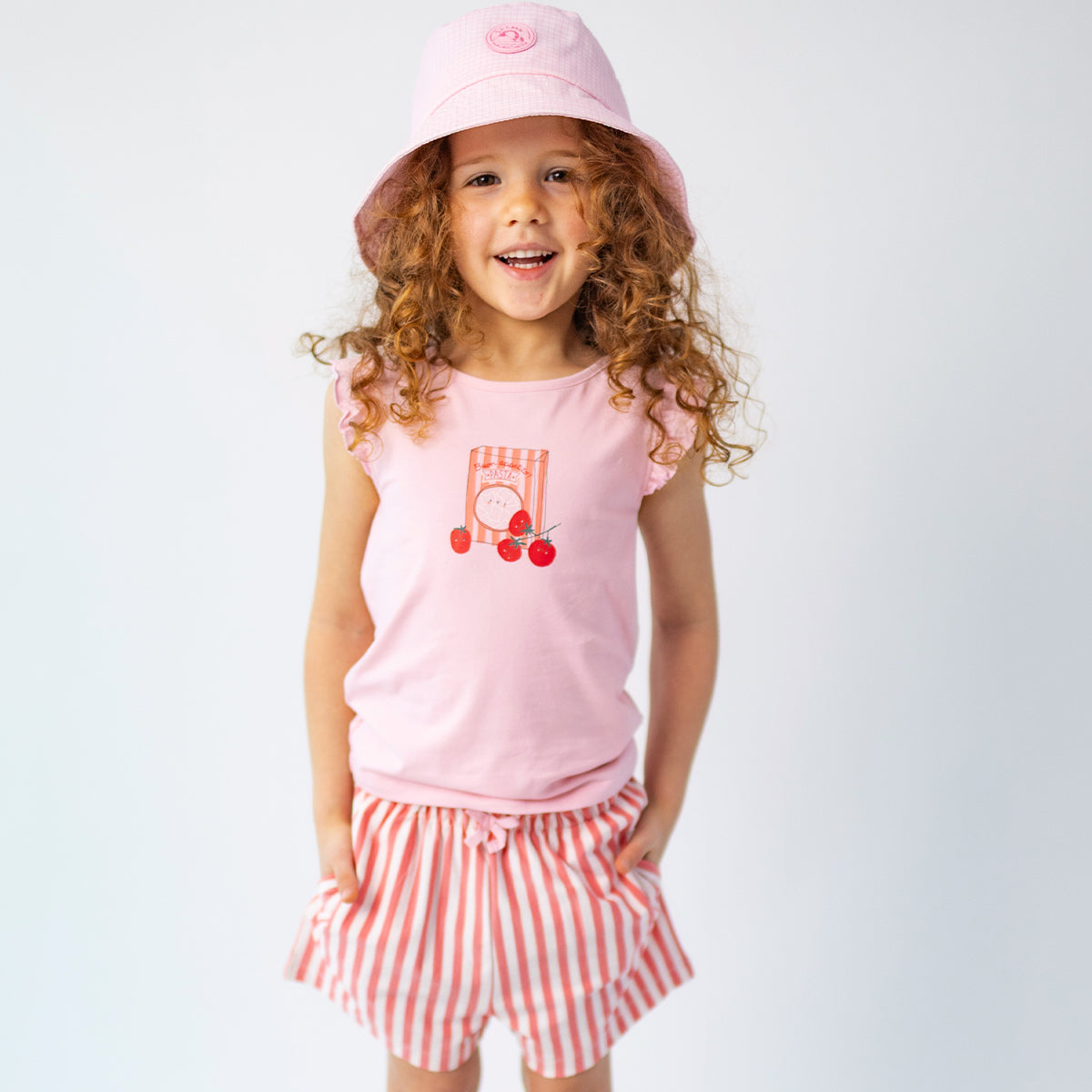 T-shirt rose avec illustration, enfant