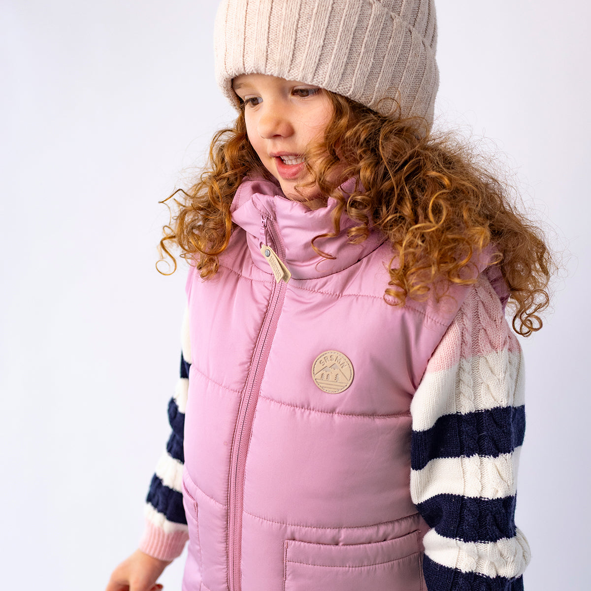 Veste sans manches rose, enfant